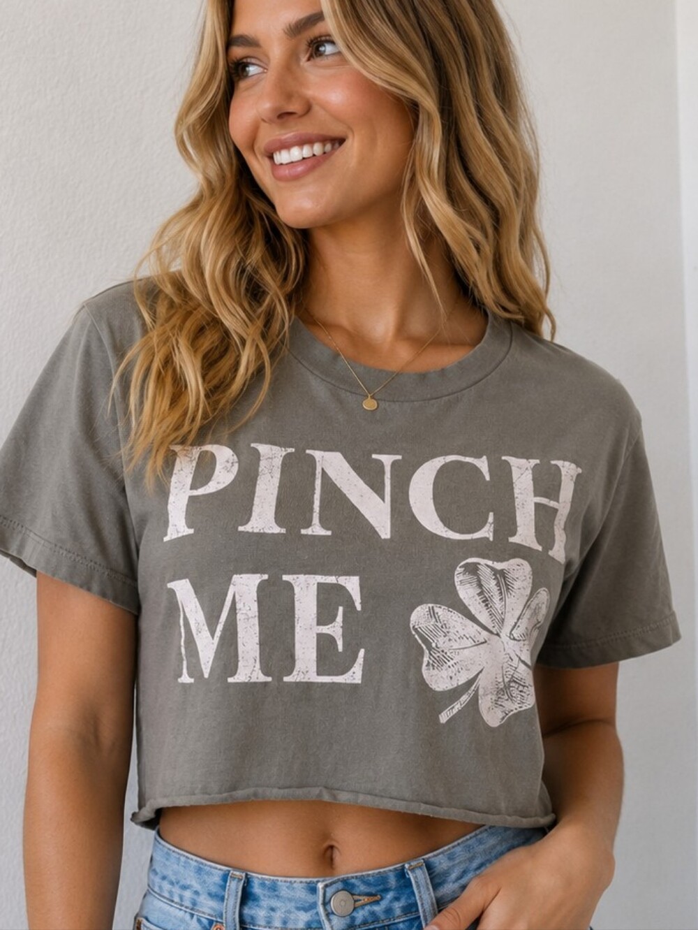 Altar'd State "Pinch Me" St Patty's / St Patrick's Day Crop Top Tee